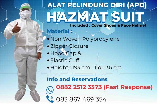 Pesan APD Alat Pelindung diri Hazmat Siap kirim seluruh Indonesia